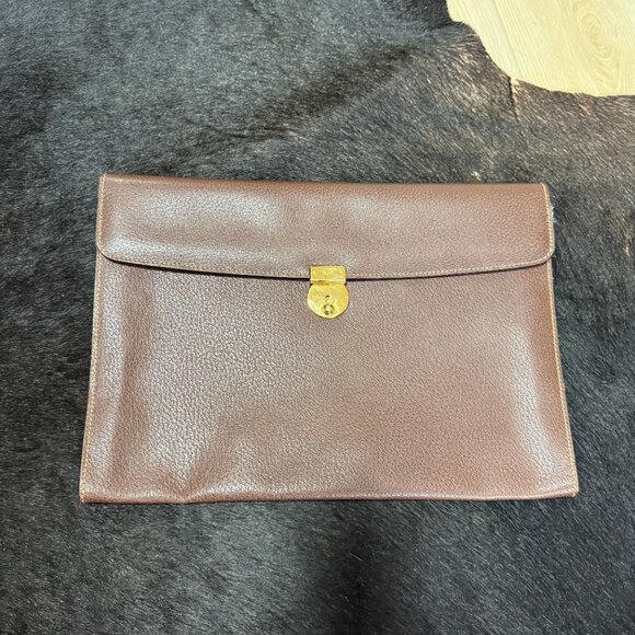 Gucci Brown Leather Document Case - Picture 2 of 8